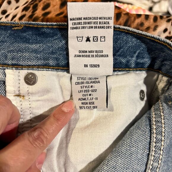 Lovers + Friends Devon High Waist Denim Cutoff Shorts in Islandia - Picture 11 of 12